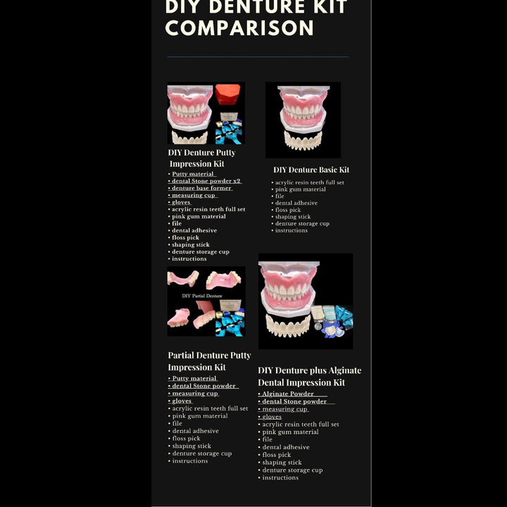 DIY Beginner Smile Kit/ Putty Impression Upper Lower Full Set/ Make Partial Everything You Need - DIY Denture Shop LLC ™