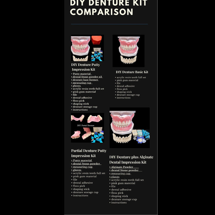 DIY Denture Kit  With Putty Impression Upper Lower Full Set  Full Denture Kit